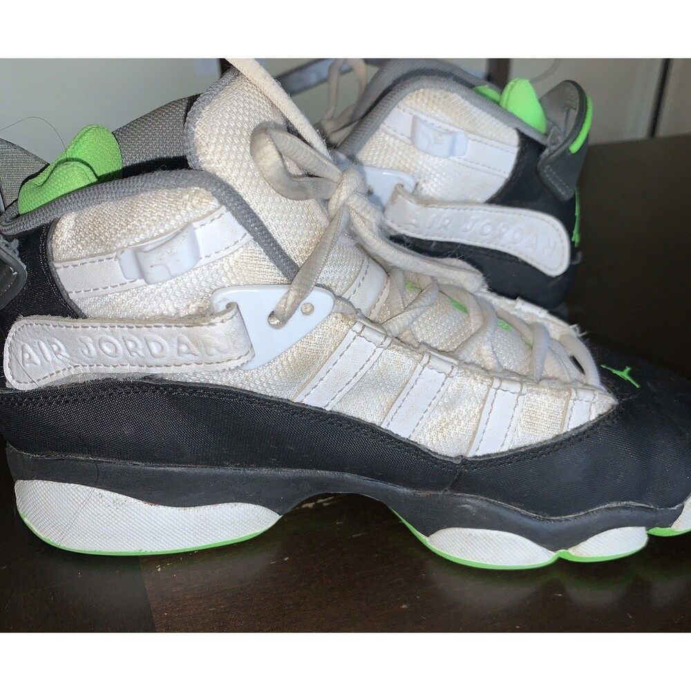 Nike Air Jordan 6 Rings GS Basketball Shoes 323419-130 White Green Size 4Y - Picture 7 of 12